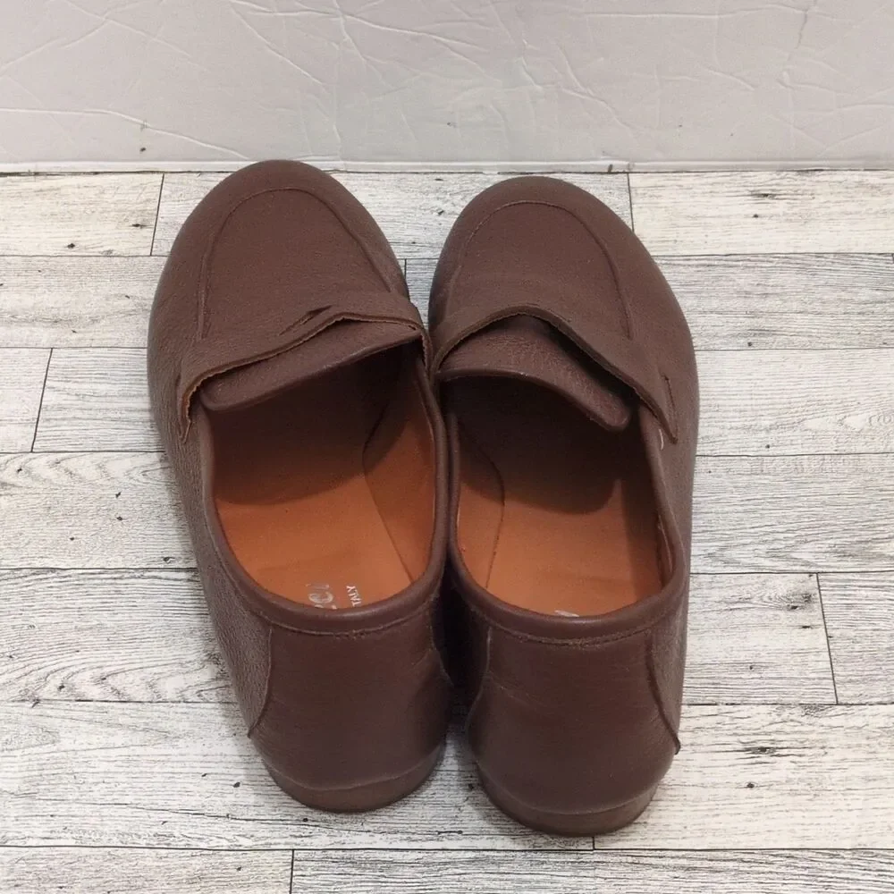 Givocci Mens Brown Tumbled Leather Penny Loafers Italy 43 US 10